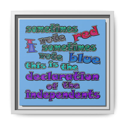 declaration of the independents - framed canvas art (light blue)