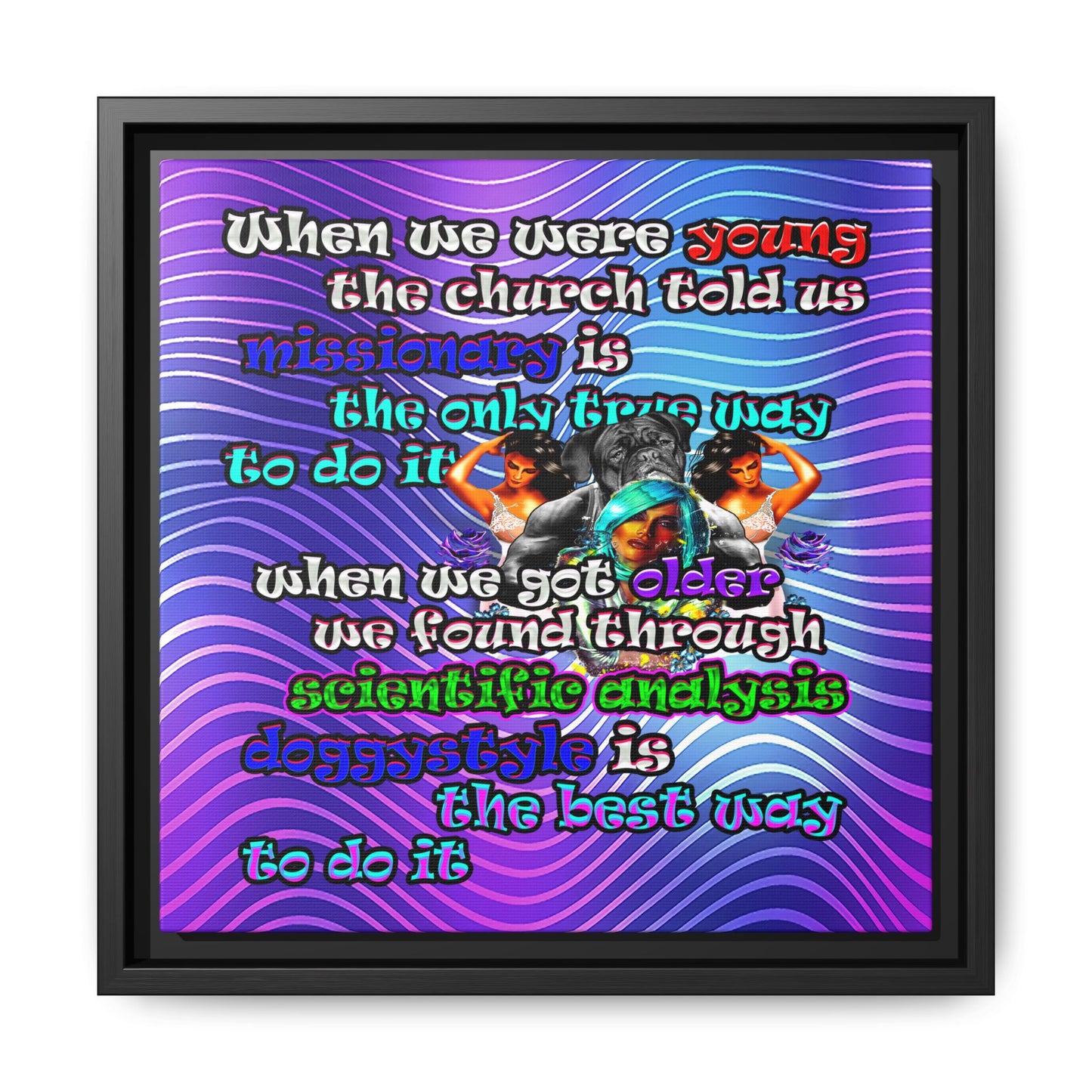 doggystyle - framed canvas art (purple wave)