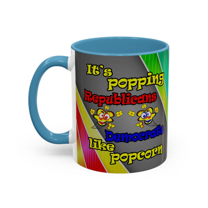 popping like popcorn - Accent Mug (rainbow split)