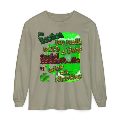 celtics logo - Unisex Garment-dyed Long Sleeve T-Shirt