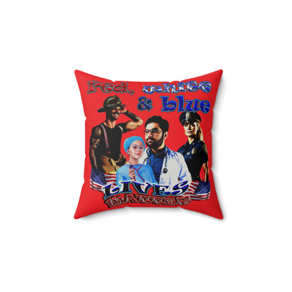 rw&b lives matter - Faux Suede Square Pillow - (red)