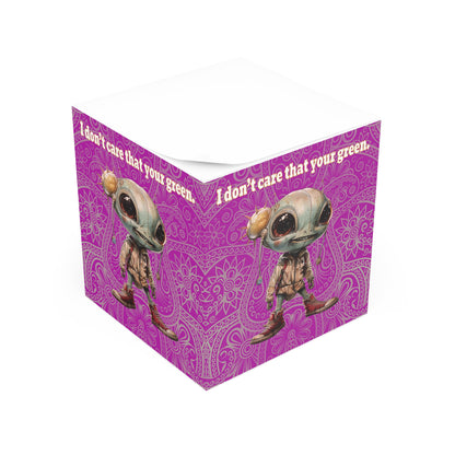 I don't care that your green - note cube (pink swirl)