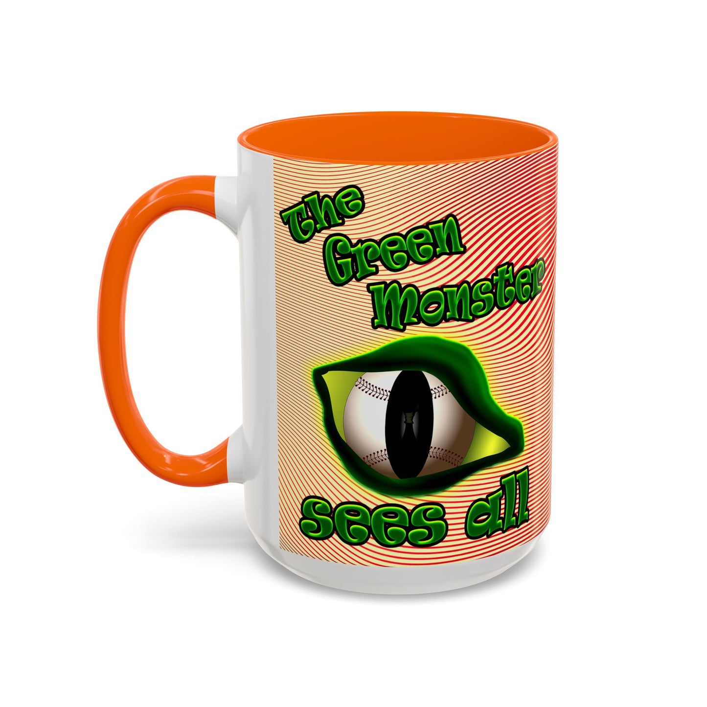 green monster - Accent Mug (yellow-orange wave)