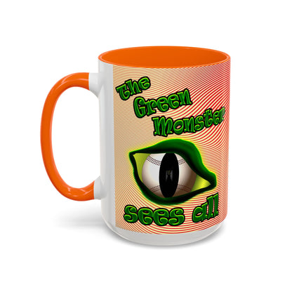 green monster - Accent Mug (yellow-orange wave)