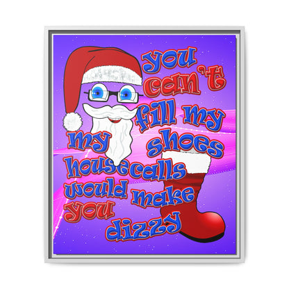 santa's shoes - framed canvas art (purple-pink wave)