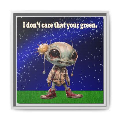 I don't care that your green - framed canvas art ('snoops' background)