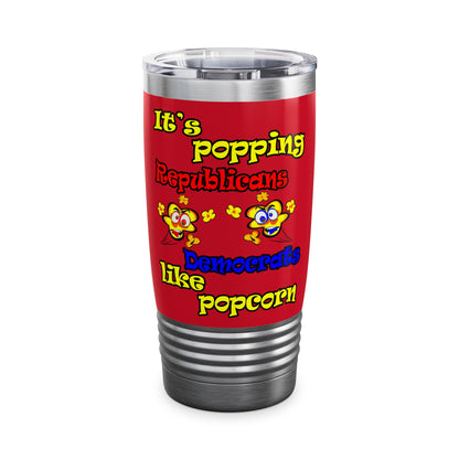 popping like popcorn - Ringneck Tumbler, 20oz (dark red)