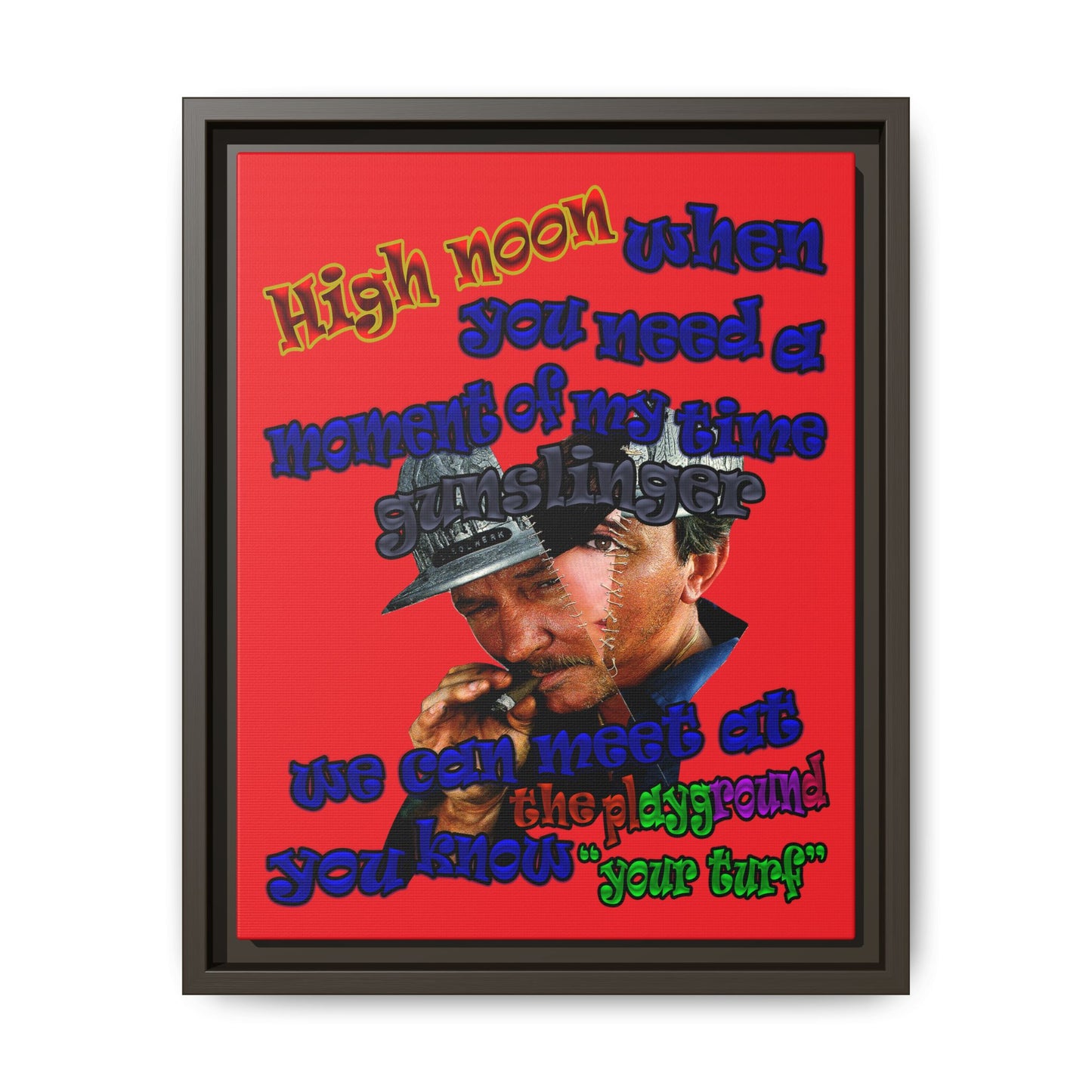 high noon - framed canvas art (red)