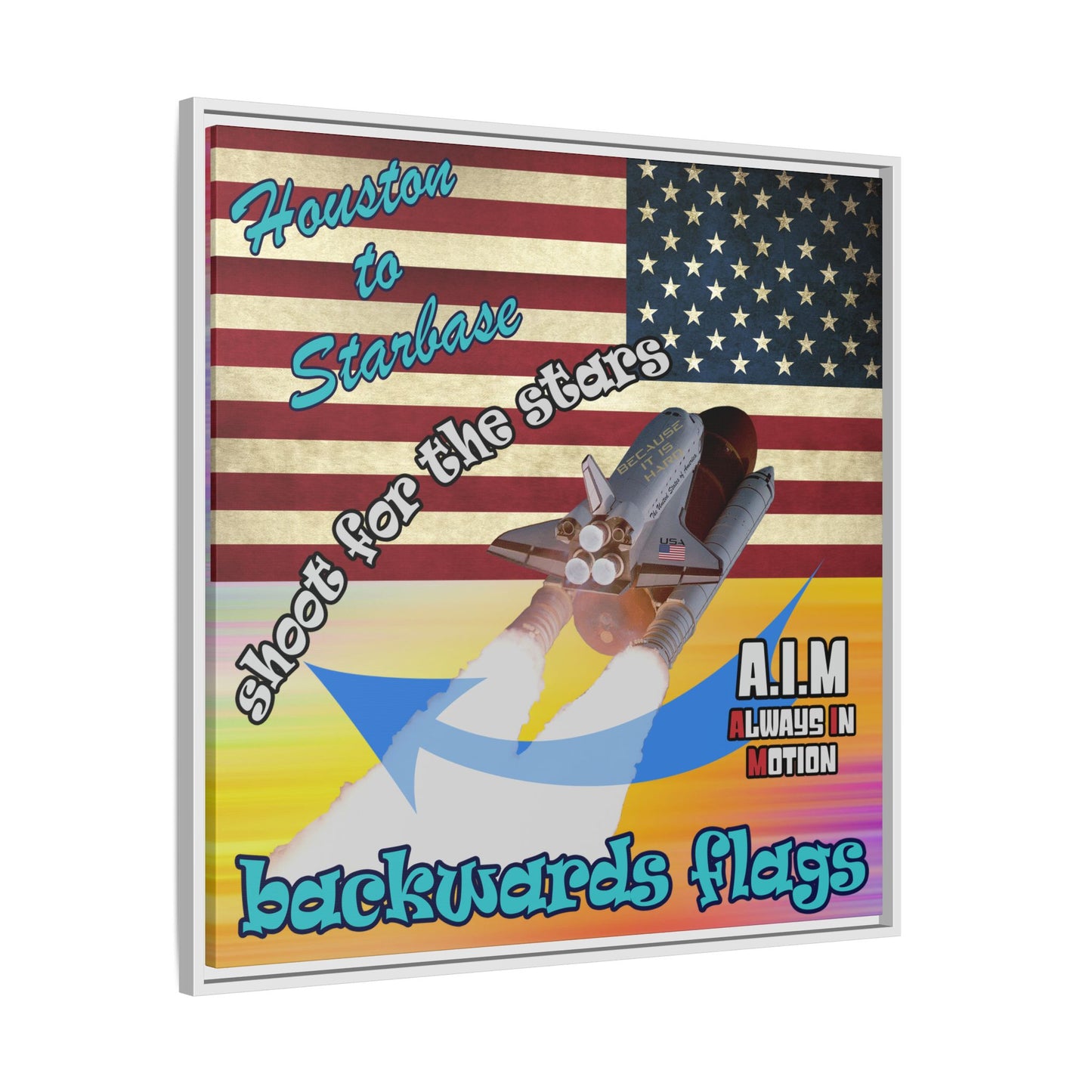 shoot for the stars - framed canvas art (color blur)