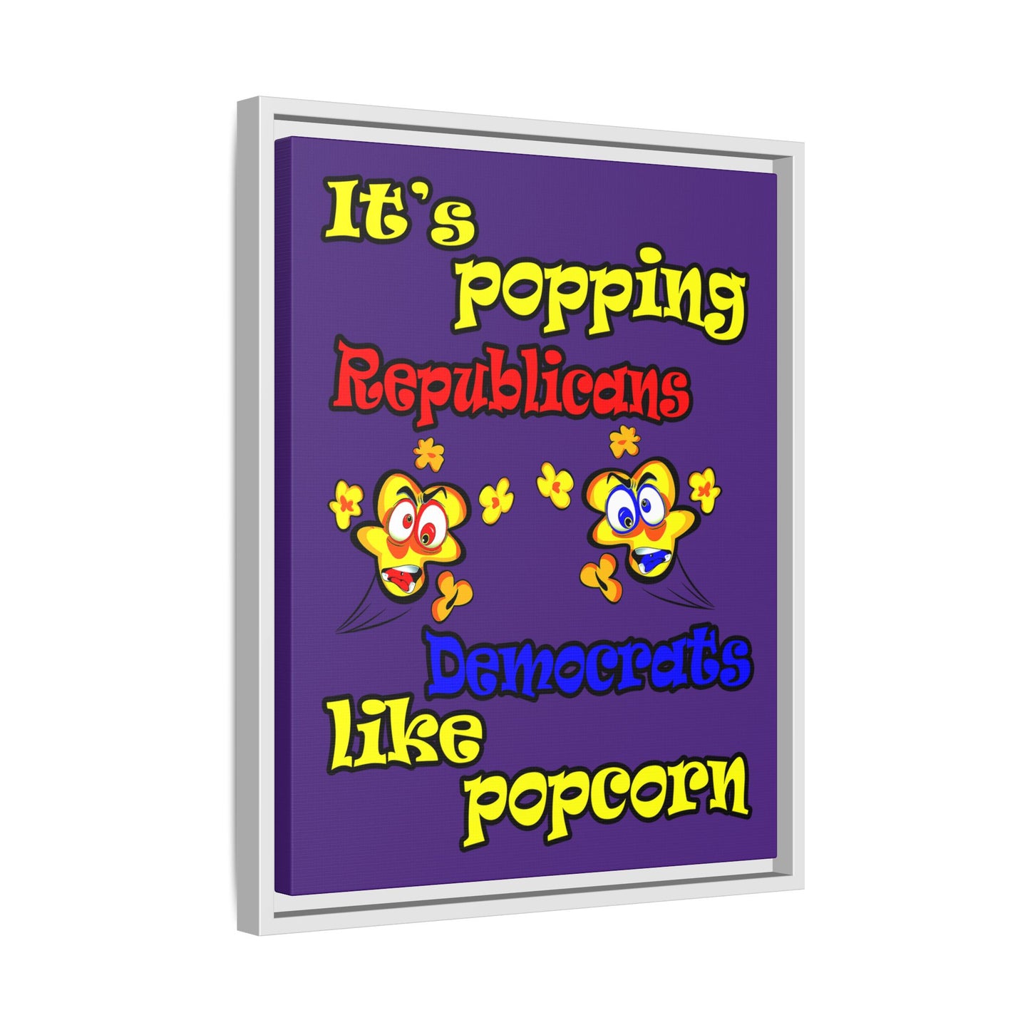 popping like popcorn - framed canvas art (purple)