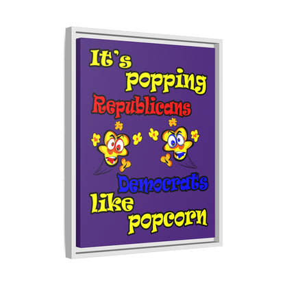 popping like popcorn - framed canvas art (purple)