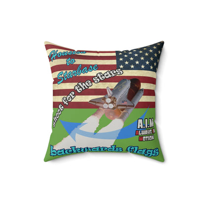 shoot for the stars - Faux Suede Square Pillow - (green)