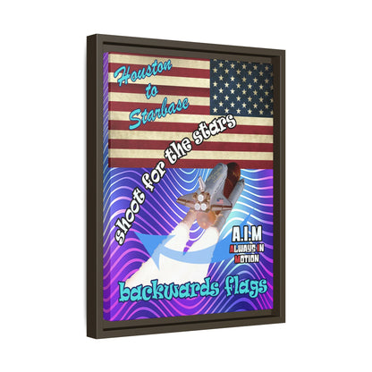shoot for the stars - framed canvas art (purple wave)