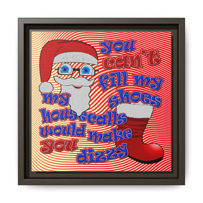 santa's shoes - framed canvas art (yellow-orange wave)