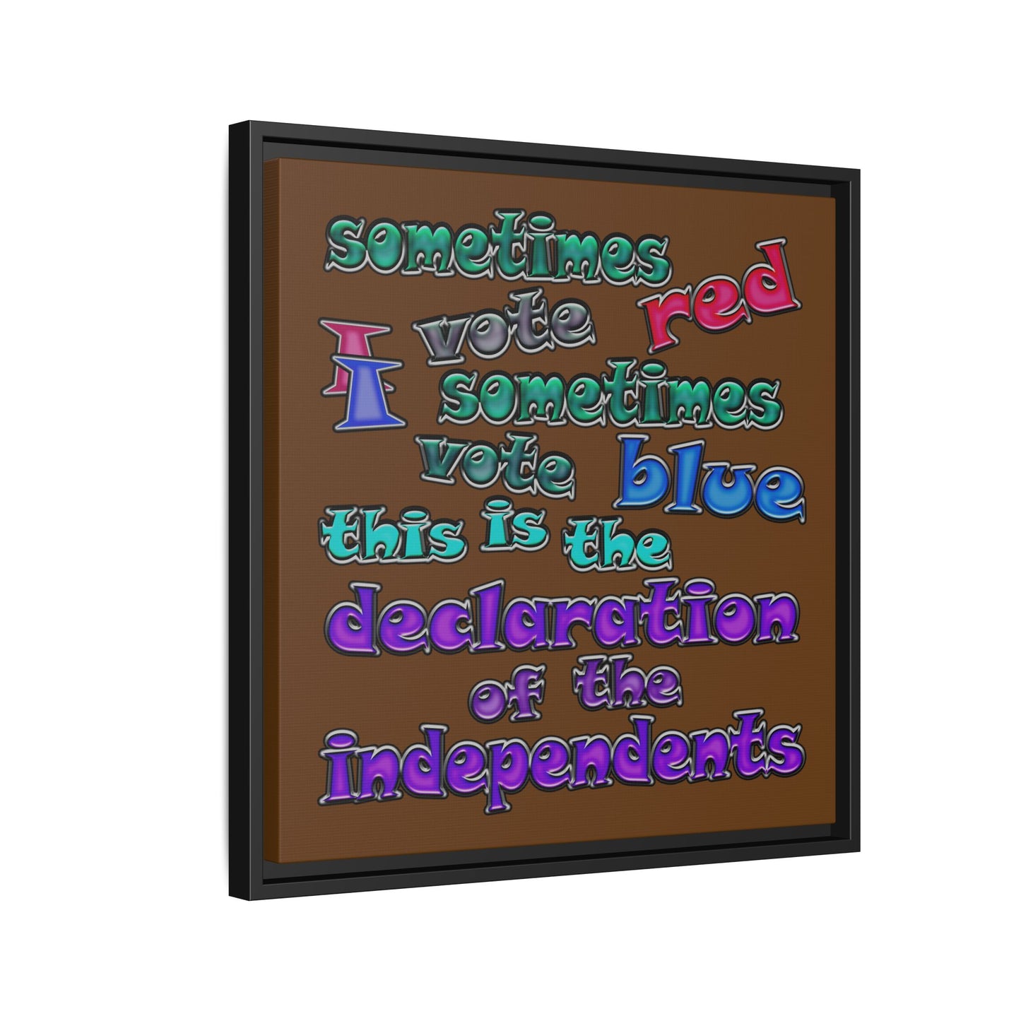 declaration of the independents - framed canvas art (brown)