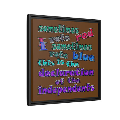 declaration of the independents - framed canvas art (brown)