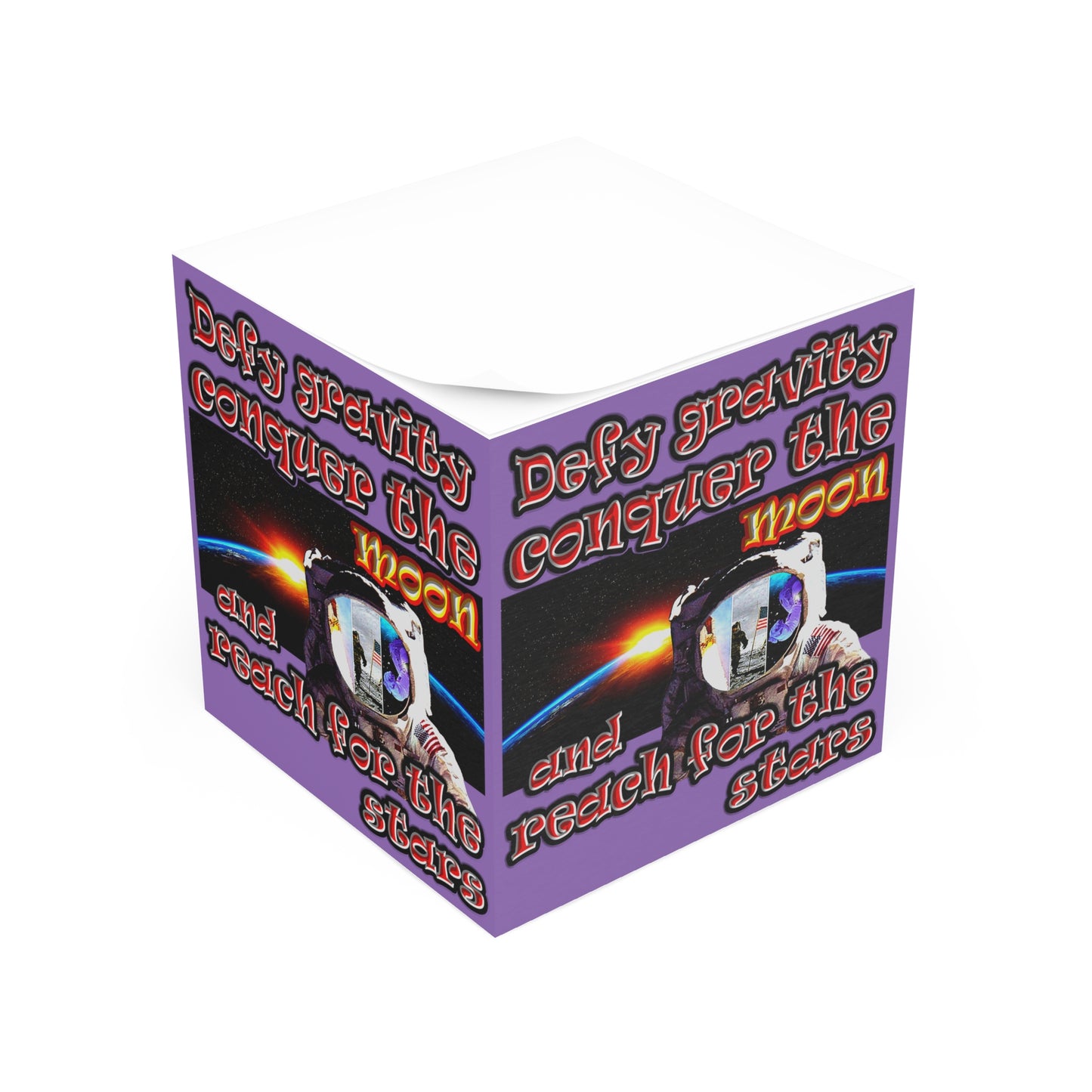defy conquer reach - note cube (light purple)