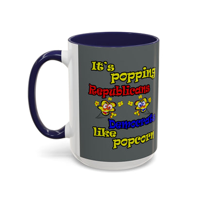 popping like popcorn - Accent Mug (dark grey)