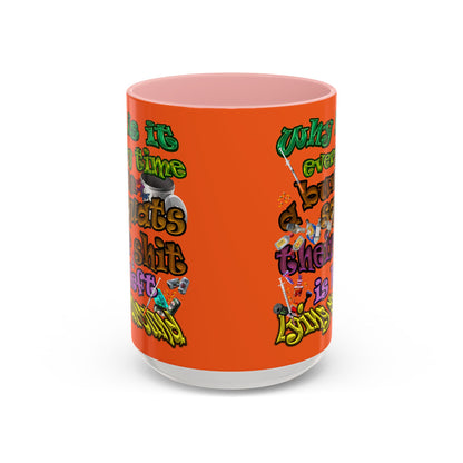the bum's shit - Accent Mug (orange)
