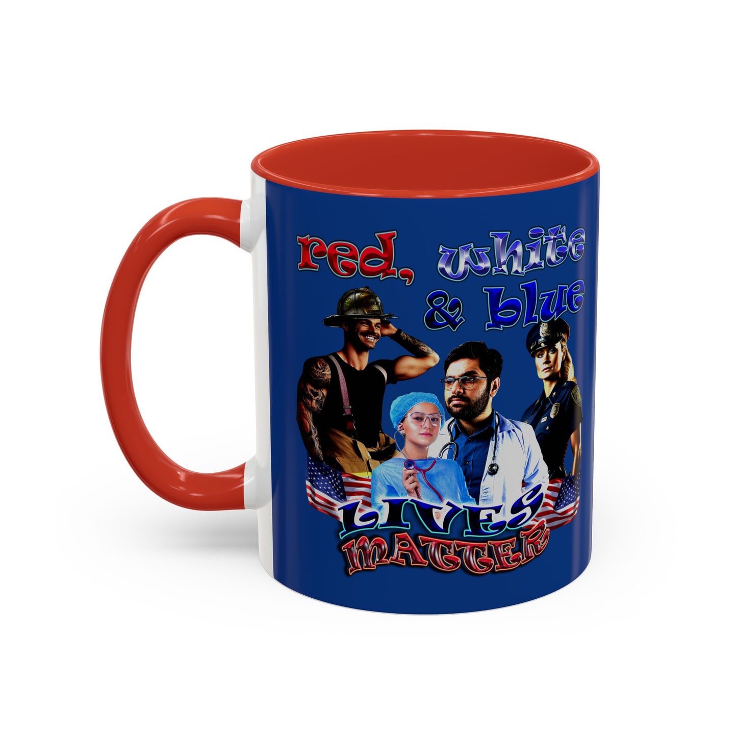 rw&b lives matter - Accent Mug (dark blue)