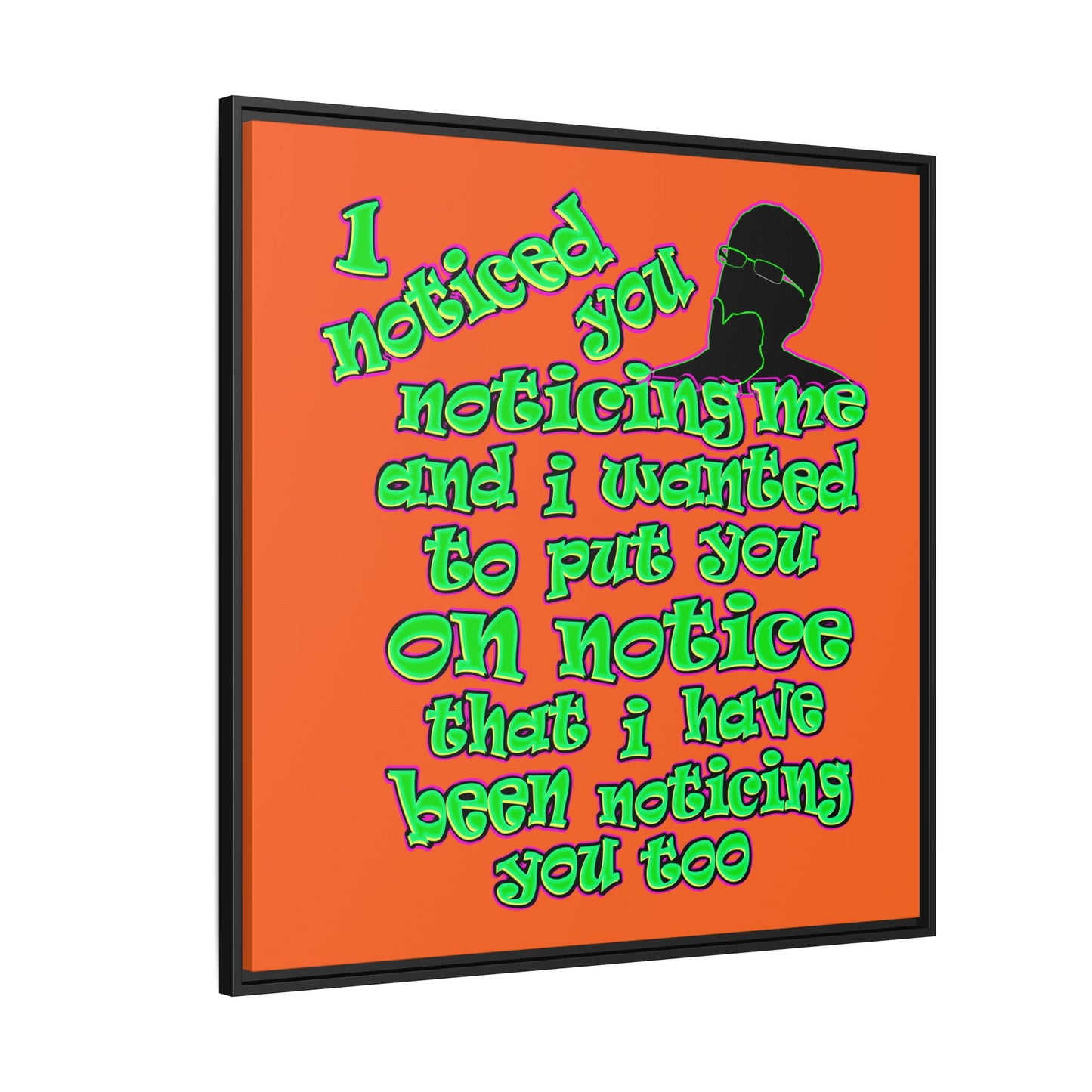 noticed you noticing - framed canvas art (orange)