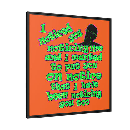 noticed you noticing - framed canvas art (orange)