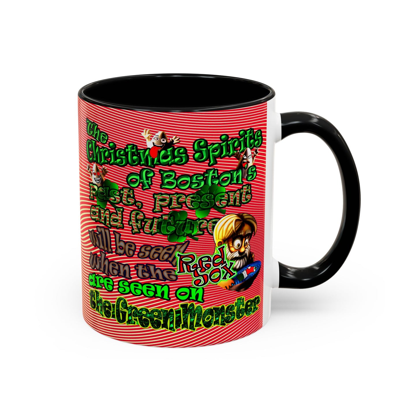 christmas spirits of boston - Accent Mug (yellow-orange wave)