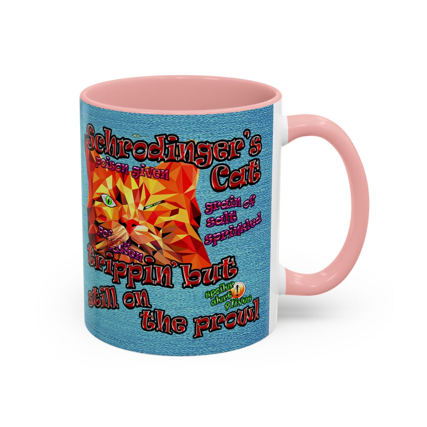 schrodinger's cat - Accent Mug (faded blue)