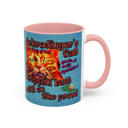 schrodinger's cat - Accent Mug (faded blue)