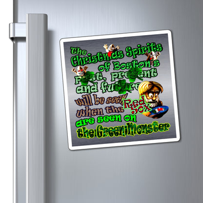 christmas spirits of boston - Magnets - (brushed nickel)