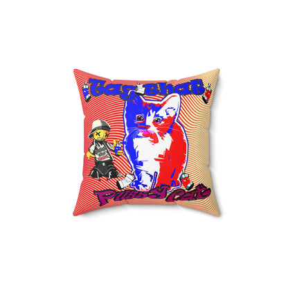 tag that - Spun Polyester Square Pillow - (yellow-orange wave)