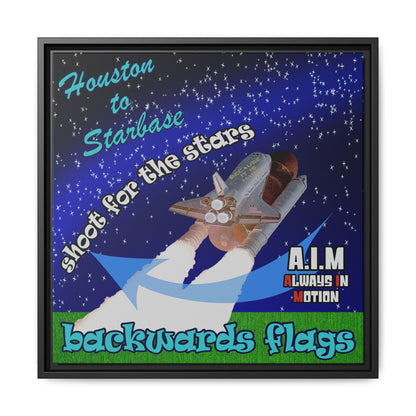 shoot for the stars - framed canvas art ('snoops' background)