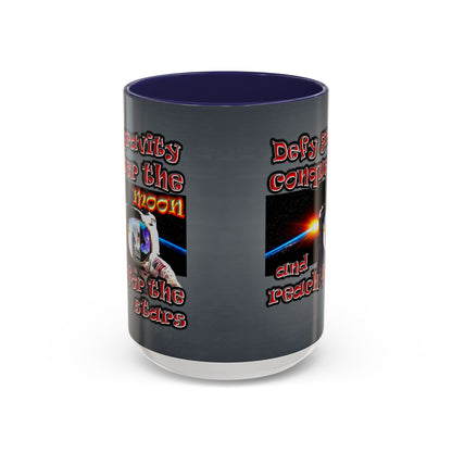 defy conquer reach - Accent Mug (grey-light grey)