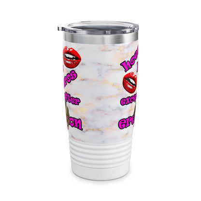 hoes b4 bros - Ringneck Tumbler, 20oz (white marble)