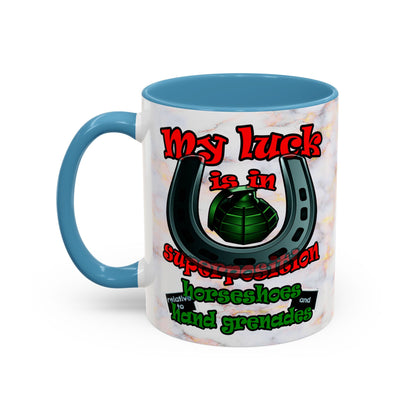 my luck - Accent Mug (white marble)
