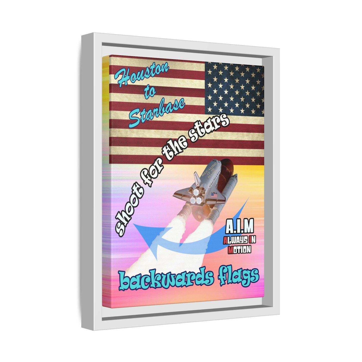 shoot for the stars - framed canvas art (color blur)