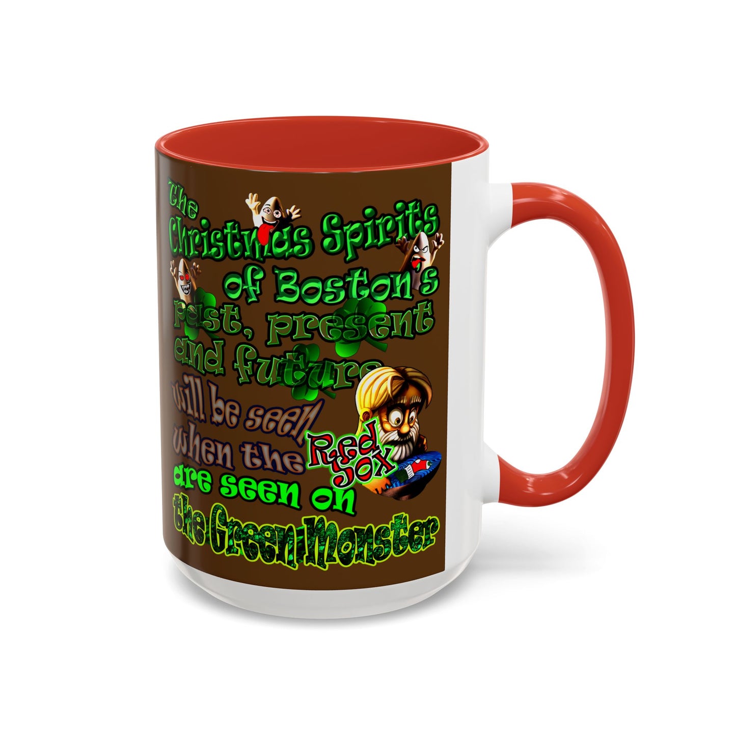christmas spirits of boston - Accent Mug (brown)