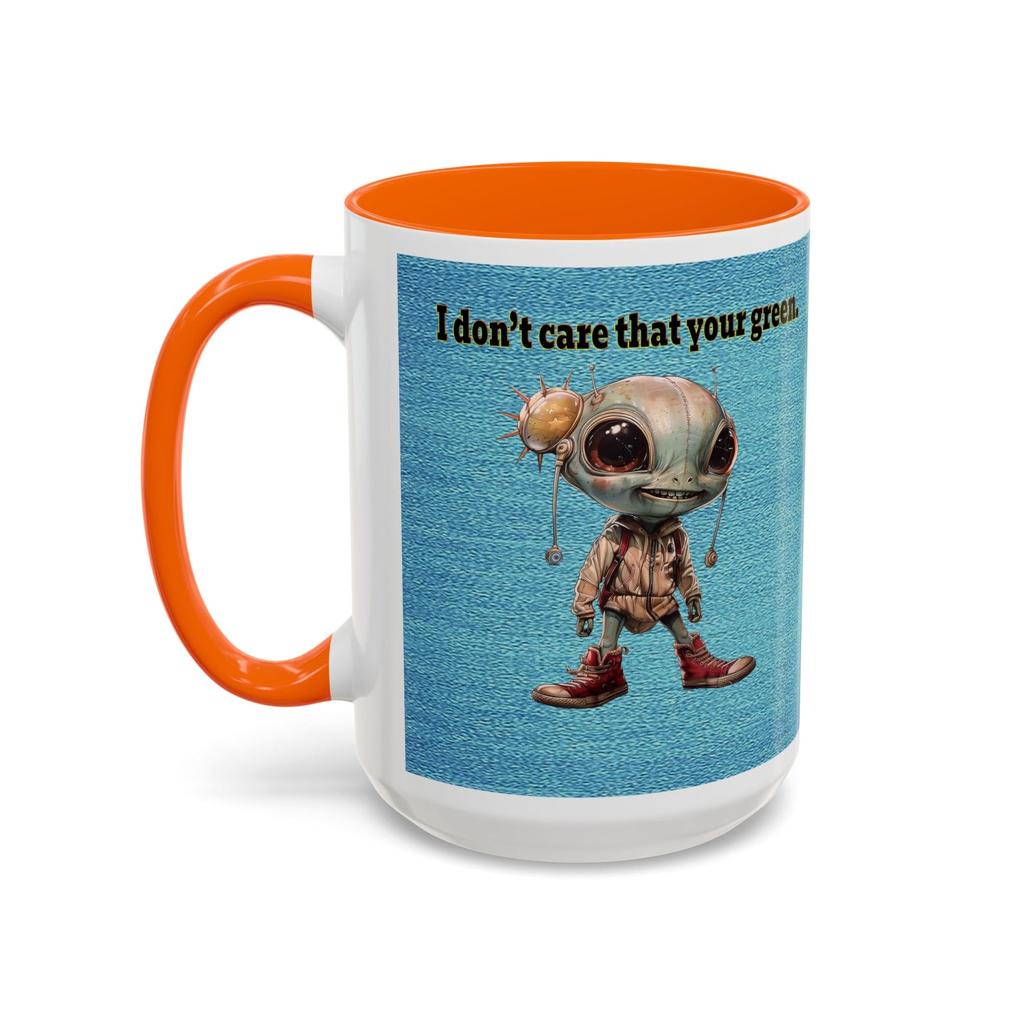 I don't care that your grey - Accent Mug (faded blue)