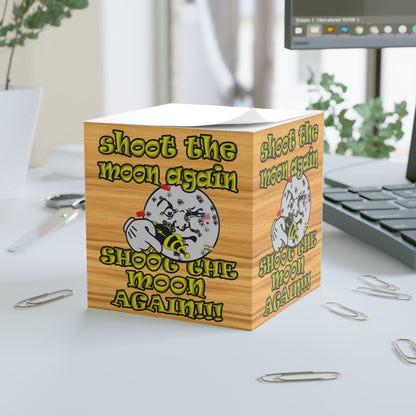 shoot the moon again - note cube (butterscotch wood finish)