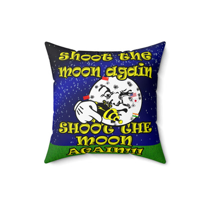 shoot the moon again - Spun Polyester Square Pillow - ('snoops' background)