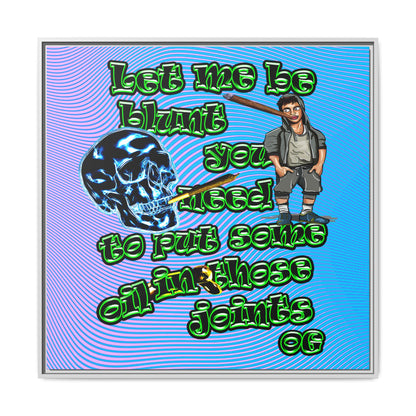 og - framed canvas art (light blue-purple wave)