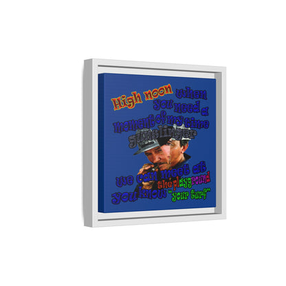 high noon - framed canvas art (dark blue)