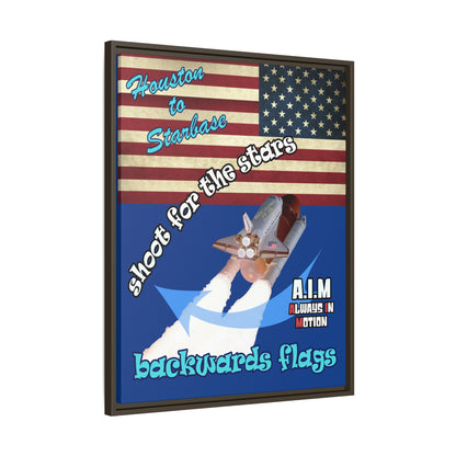 shoot for the stars - framed canvas art (dark blue)