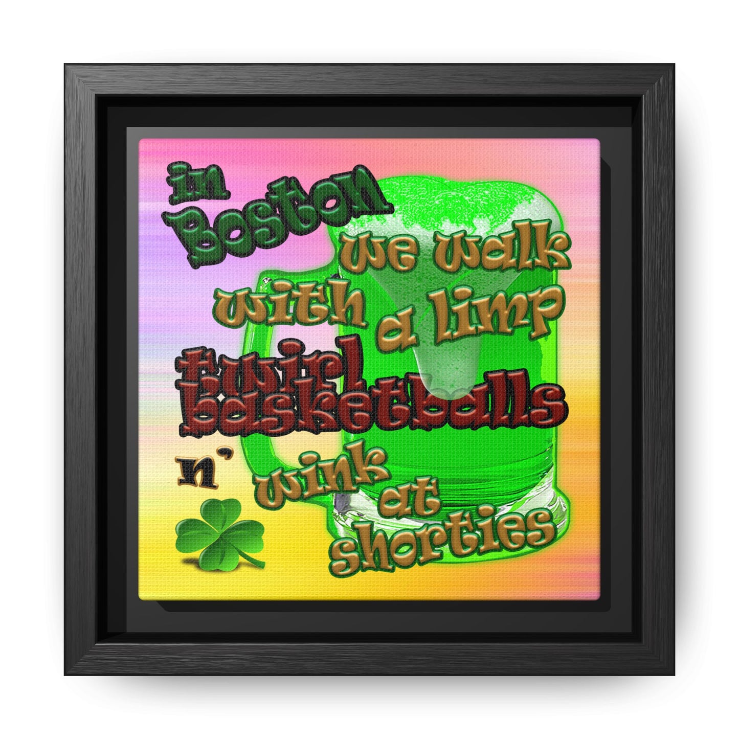 celtics logo - framed canvas art (color blur)