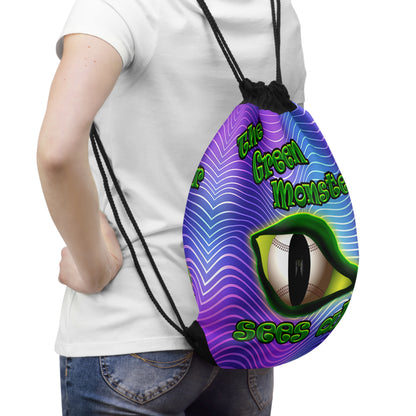 green monster - Drawstring Bag (purple wave)