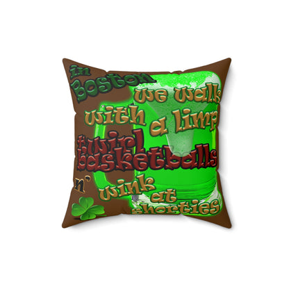 celtics logo - Spun Polyester Square Pillow - (brown)