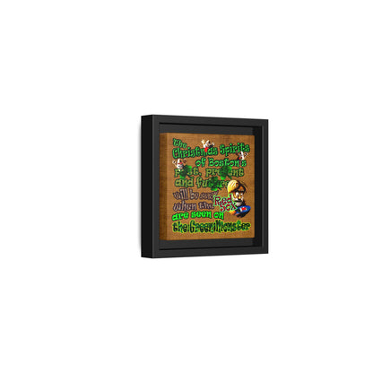 christmas spirits of boston - framed canvas art (brown papyrus)
