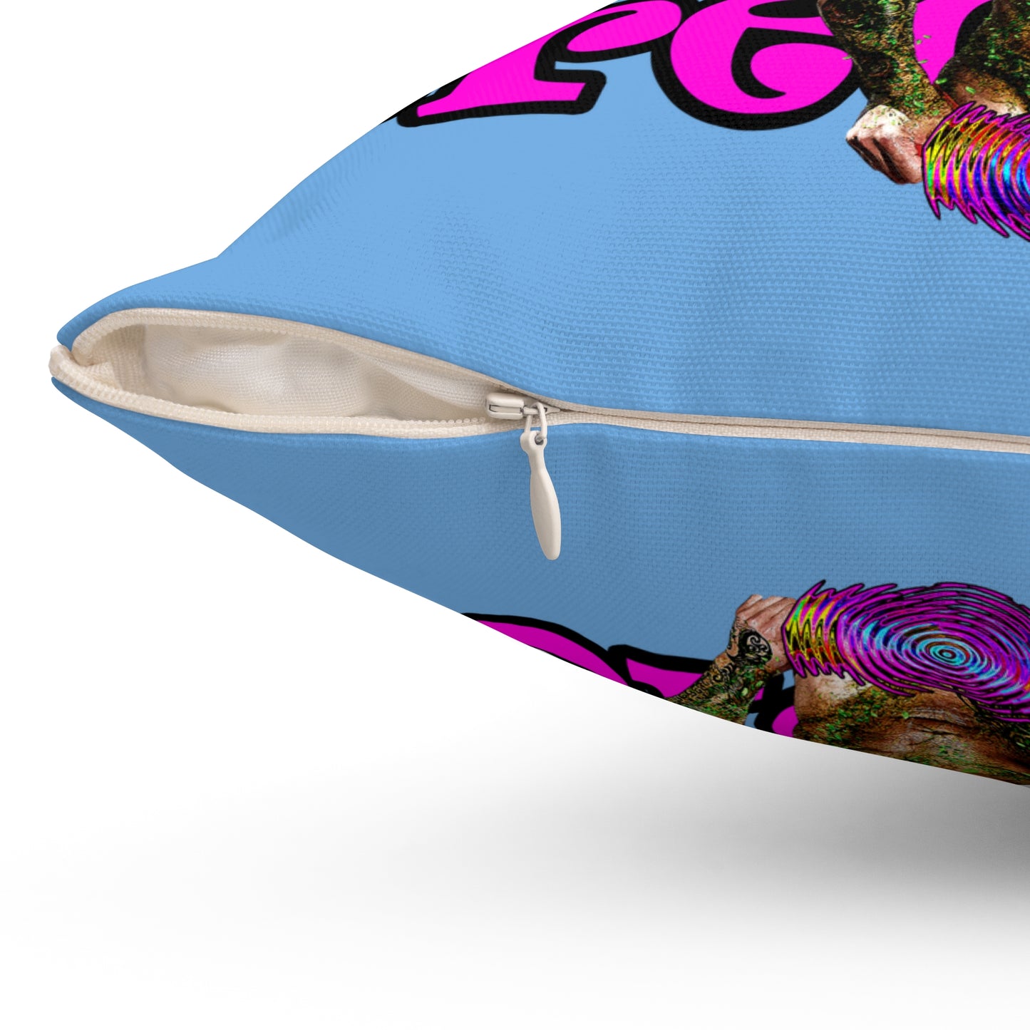 hoes b4 bros - Spun Polyester Square Pillow - (light blue)