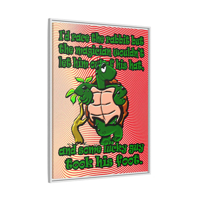 turtle race - framed canvas art (yellow-orange wave)