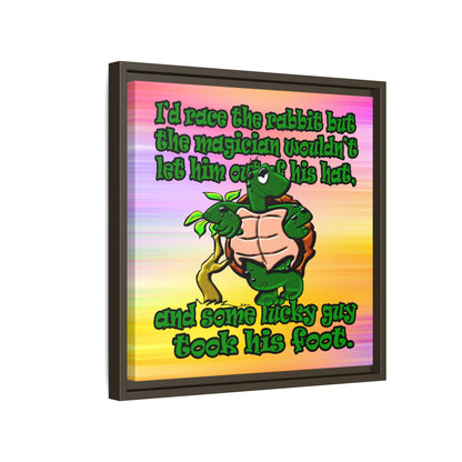 turtle race - framed canvas art (color blur)